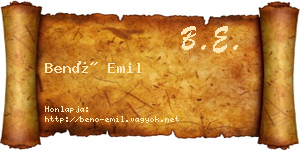 Benő Emil névjegykártya