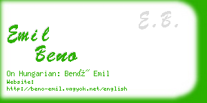 emil beno business card